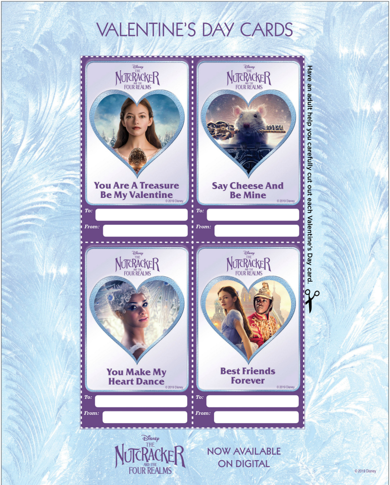 Free Printable Disney Nutcracker and the Four Realms Valentines Day Cards