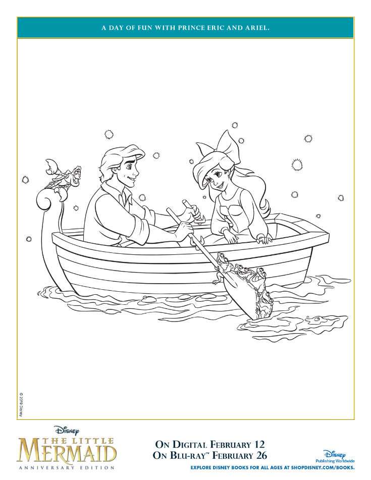 disney princess coloring pages ariel and eric