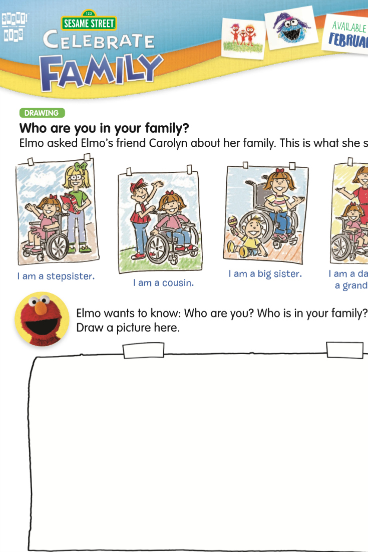 Free Printable Sesame Street Family Activity Page with Elmo