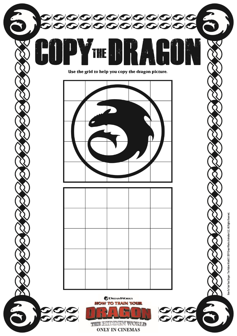 Dragon Art Activity from How To Train Your Dragon 3 - HTTYD3 HTTYD free printable