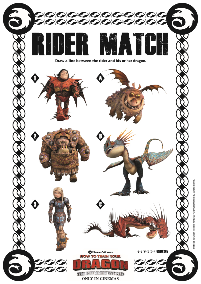 Download Dragon Matching Game Activity Page from HTTYD3 | Mama Likes This