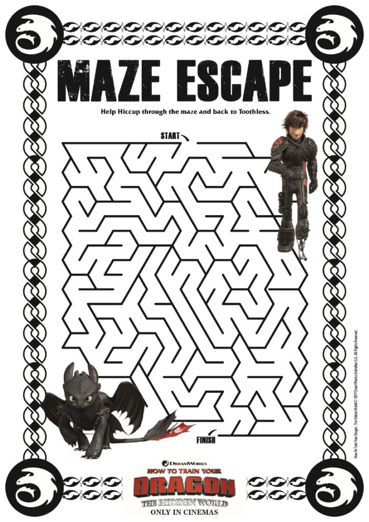 Free HTTYD Printable Dragon Maze - Mama Likes This