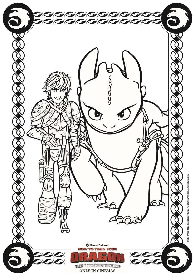 pin hiccup and toothless coloring