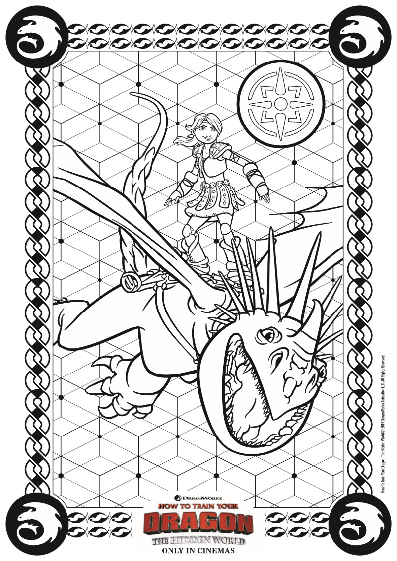 Free Printable HTTYD3 Coloring Page - How to Train Your Dragon 3: The Hidden World movie