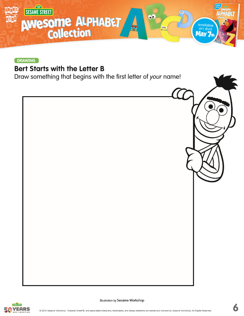 Free Printable Bert Coloring Page from Sesame Street