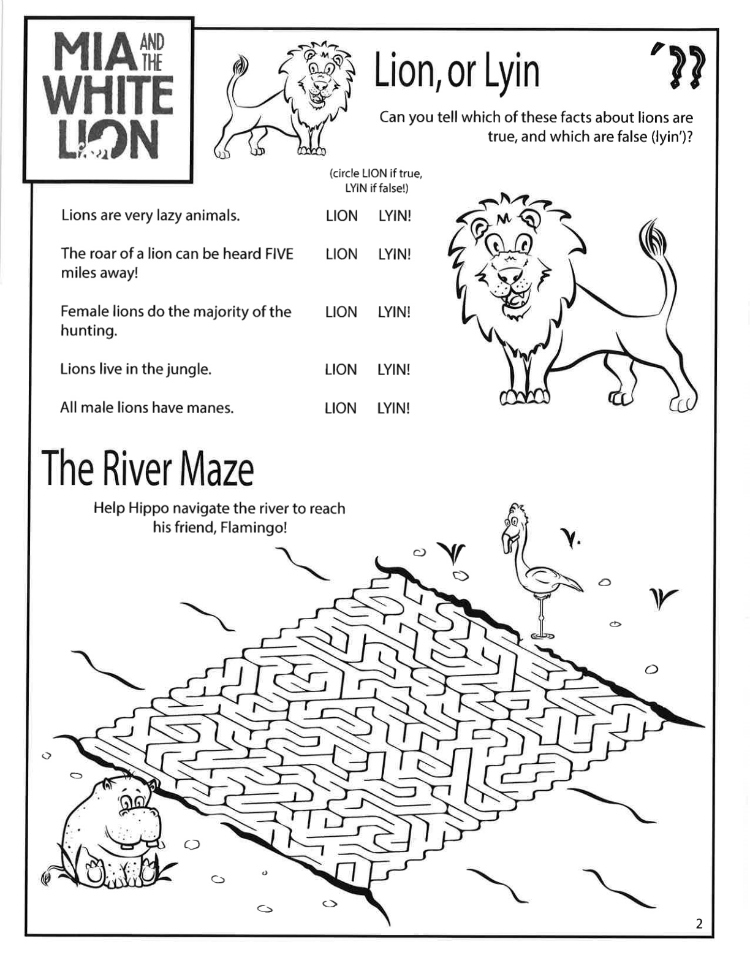 Free White Lion Printable Activity Book Mama Likes This