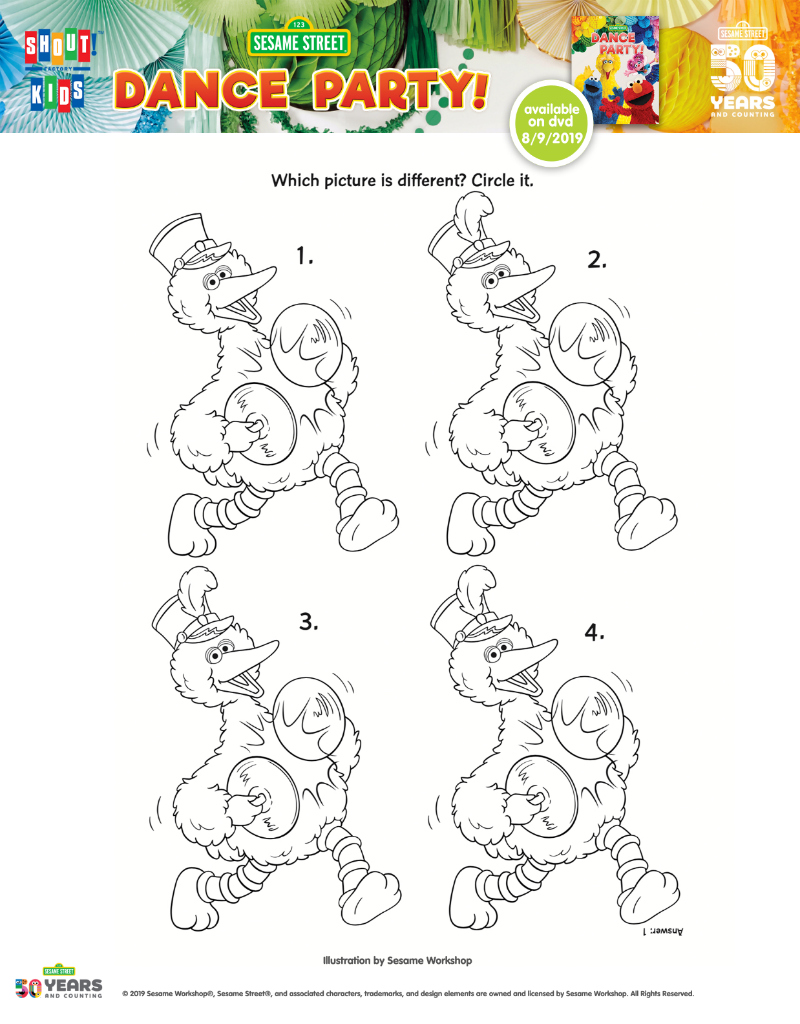 Free Big Bird Dance Party Coloring Page - Mama Likes This