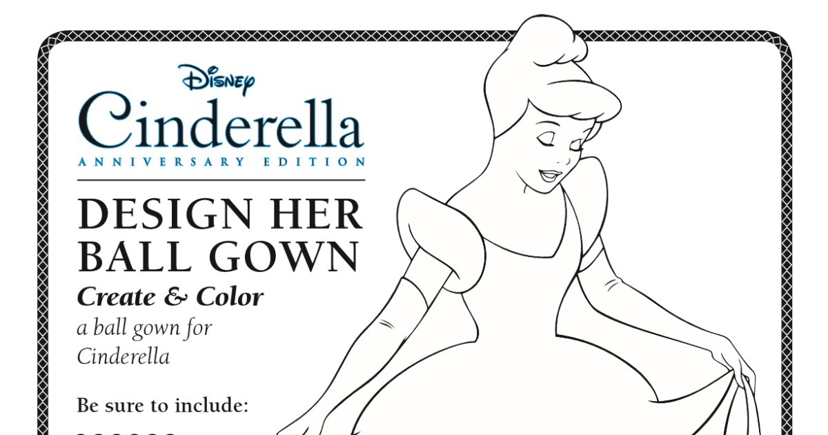 Download Cinderella Ball Gown Design Activity Page | Mama Likes This