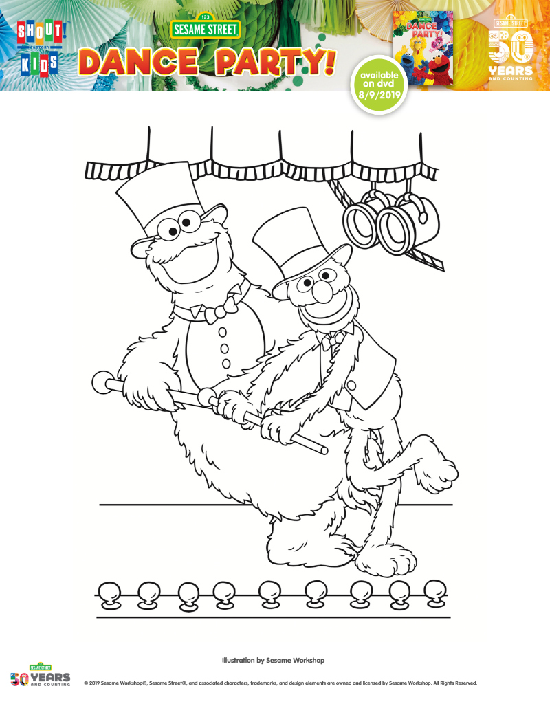 Free Printable Cookie Monster and Grover Coloring Page from Sesame Street