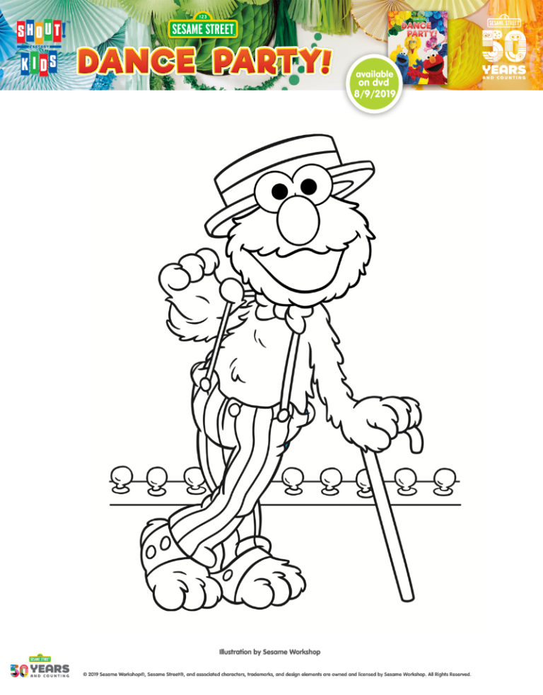 Elmo on Stage Printable Coloring Page | Mama Likes This