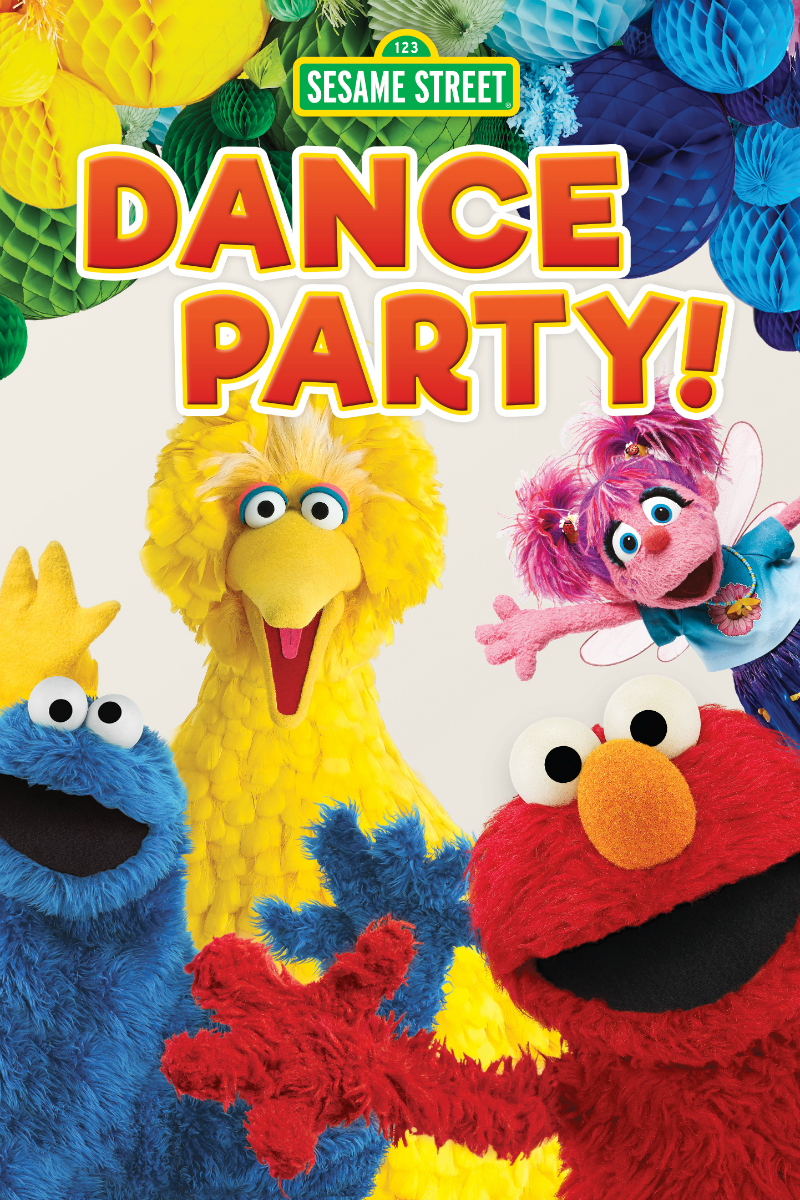 Sesame Street Dance Party DVD - celebrating the TV series 50th anniversary with Cookie Monster, Big Bird, Elmo, Zoey and other friends.