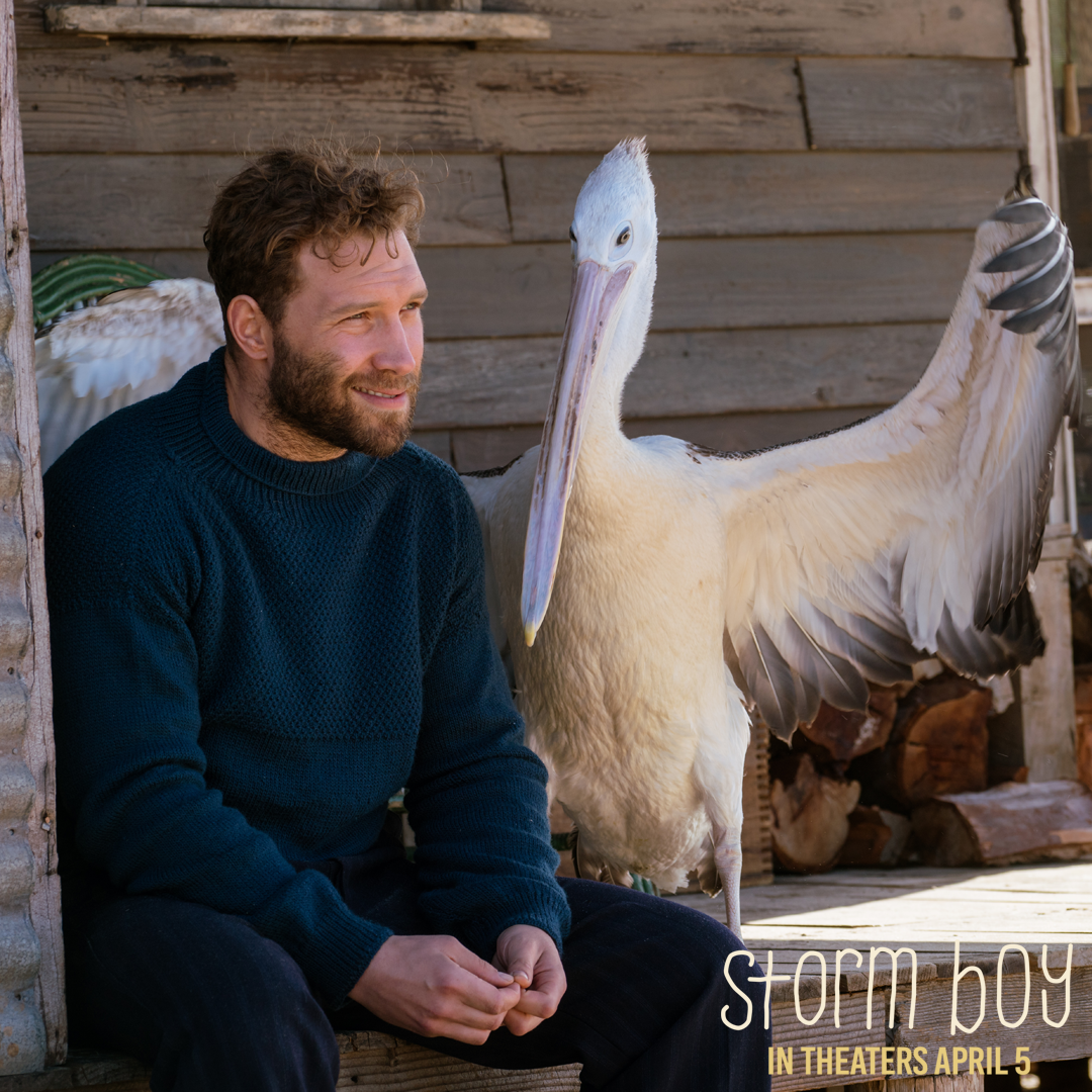 man with pelican