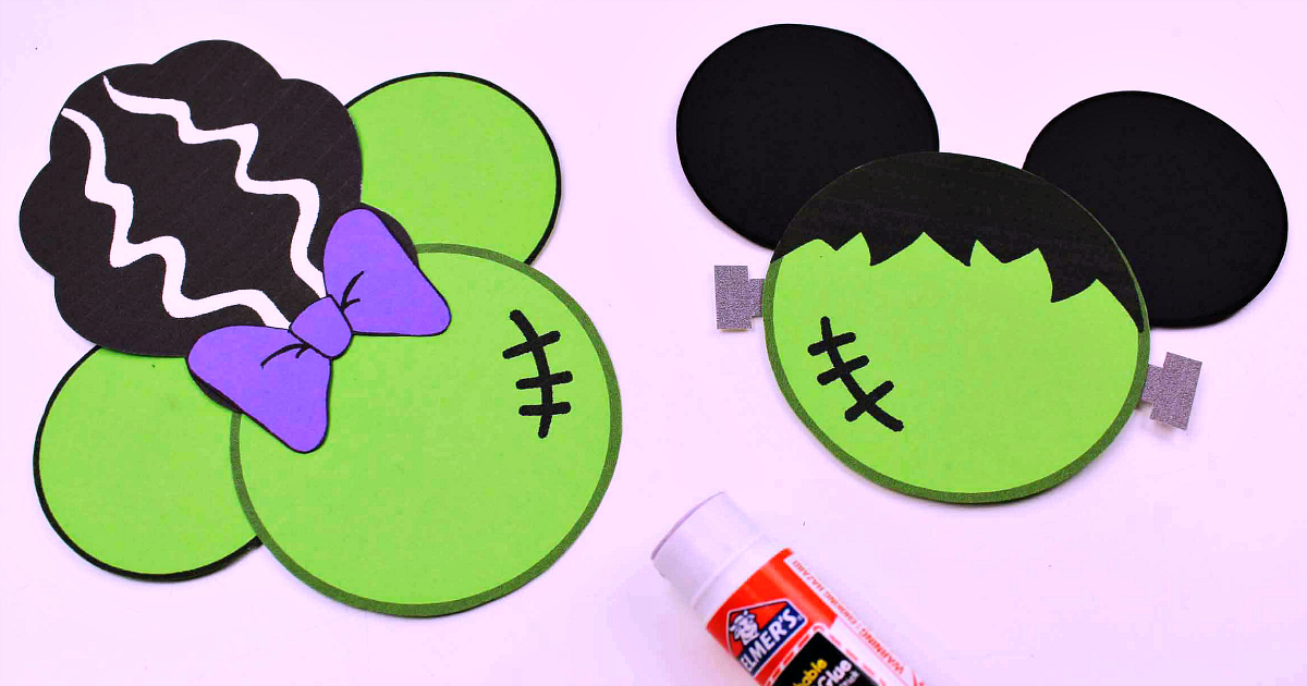 minnie and mickey paper craft frankenstein assembled