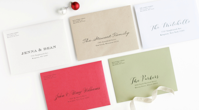 multi colored personalized envelopes