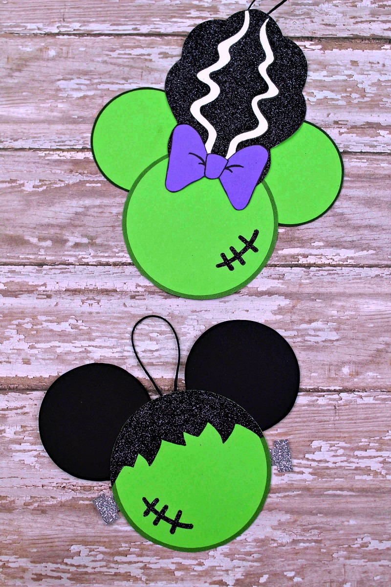 Disney Halloween Frankenstein Craft - Frankenstein Mickey Mouse & Bride of Frankenstein Minnie Mouse