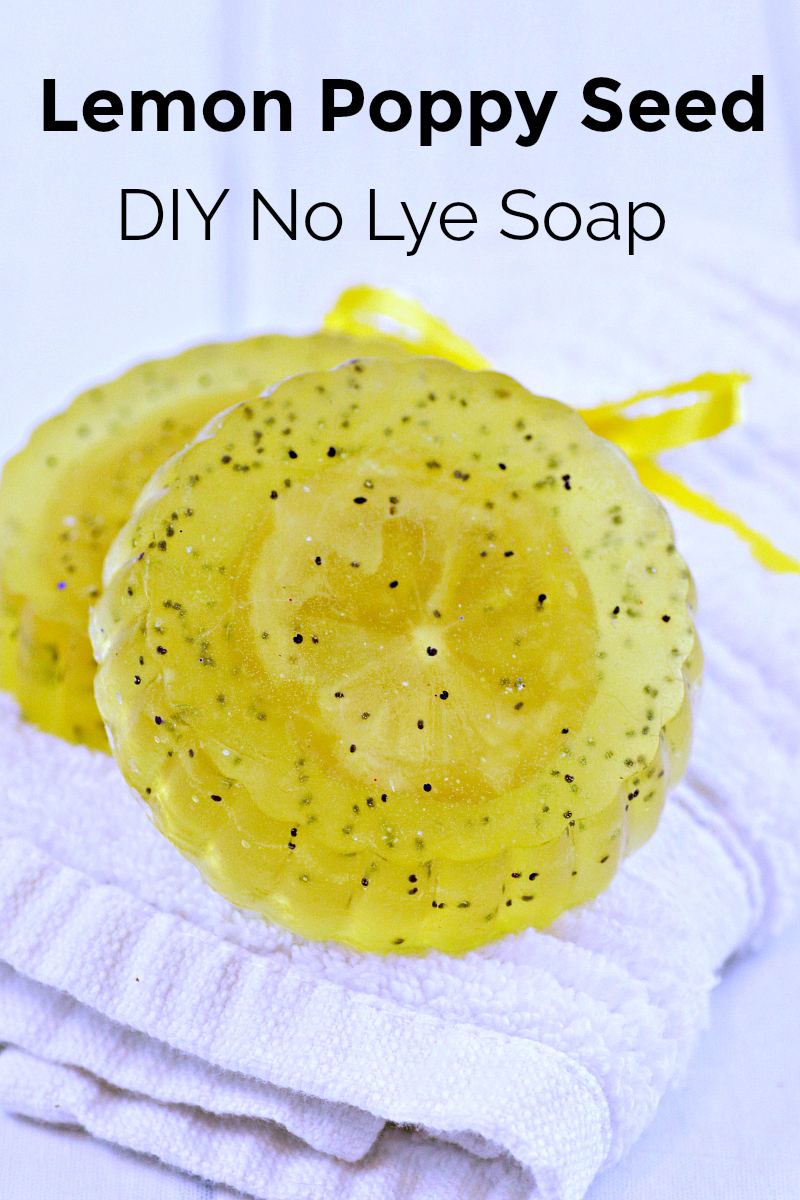 No Lye Lemon Poppy Seed Soap Craft DIY Tutorial for homemade soap