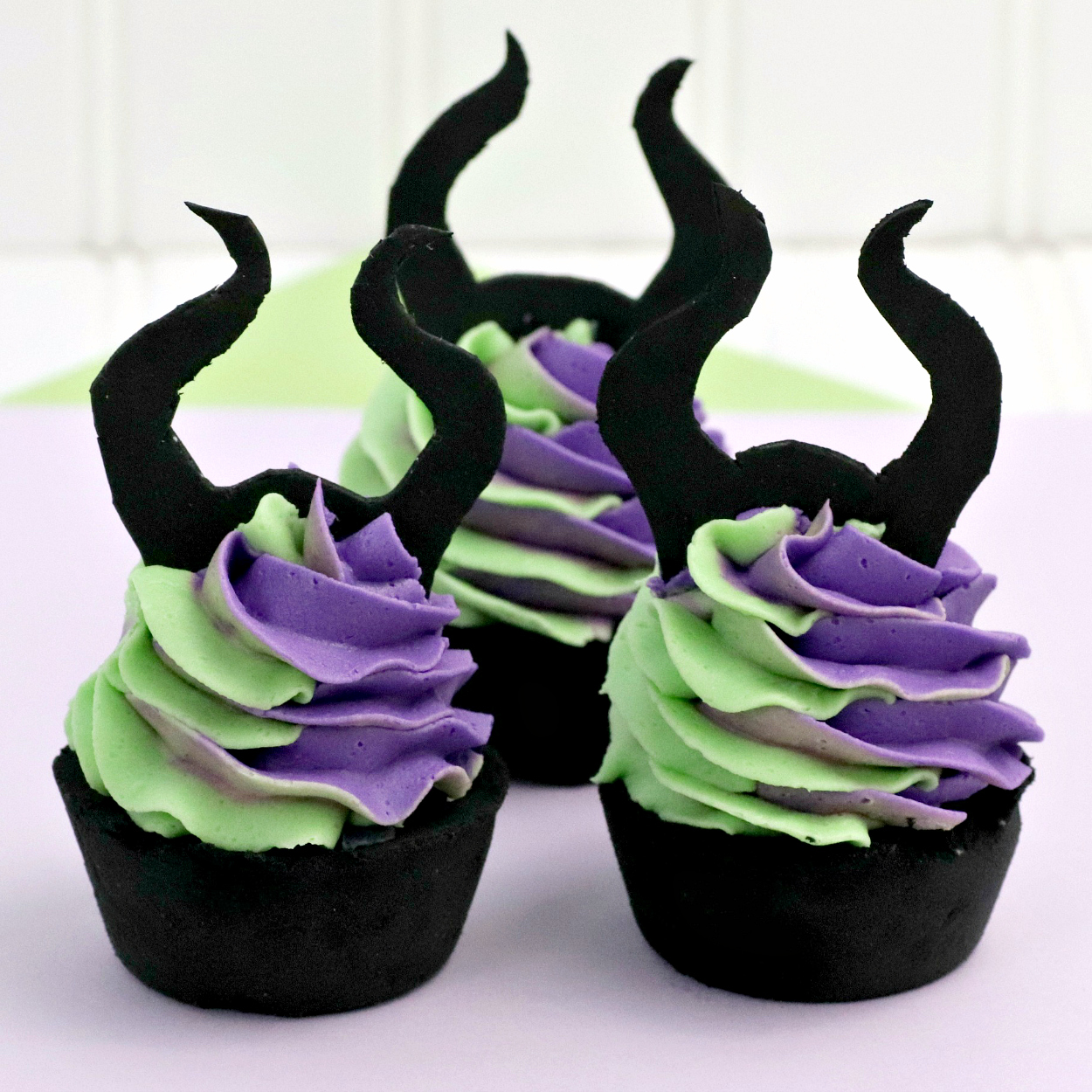 three disney maleficent cupcake bath bombs