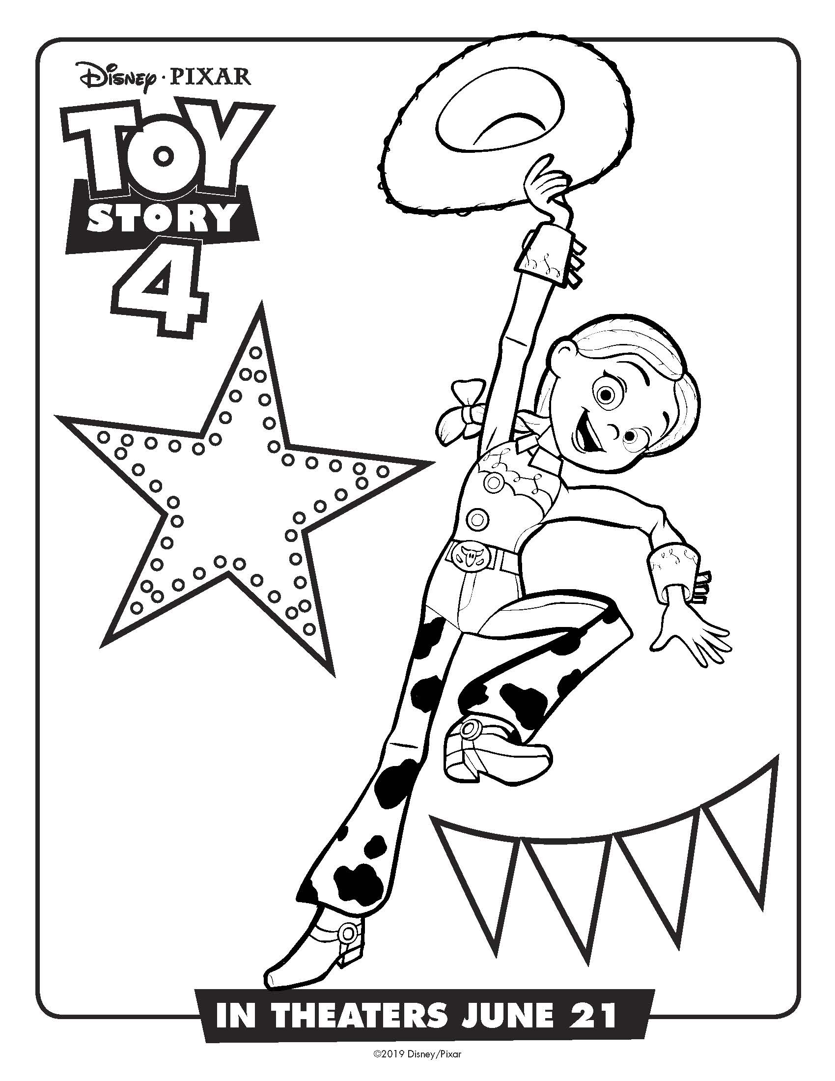 Free Printable.Disney Toy Story Jessie Coloring Page #toystory #toystory4 #jessie #disney #pixar #coloringpage #free printable