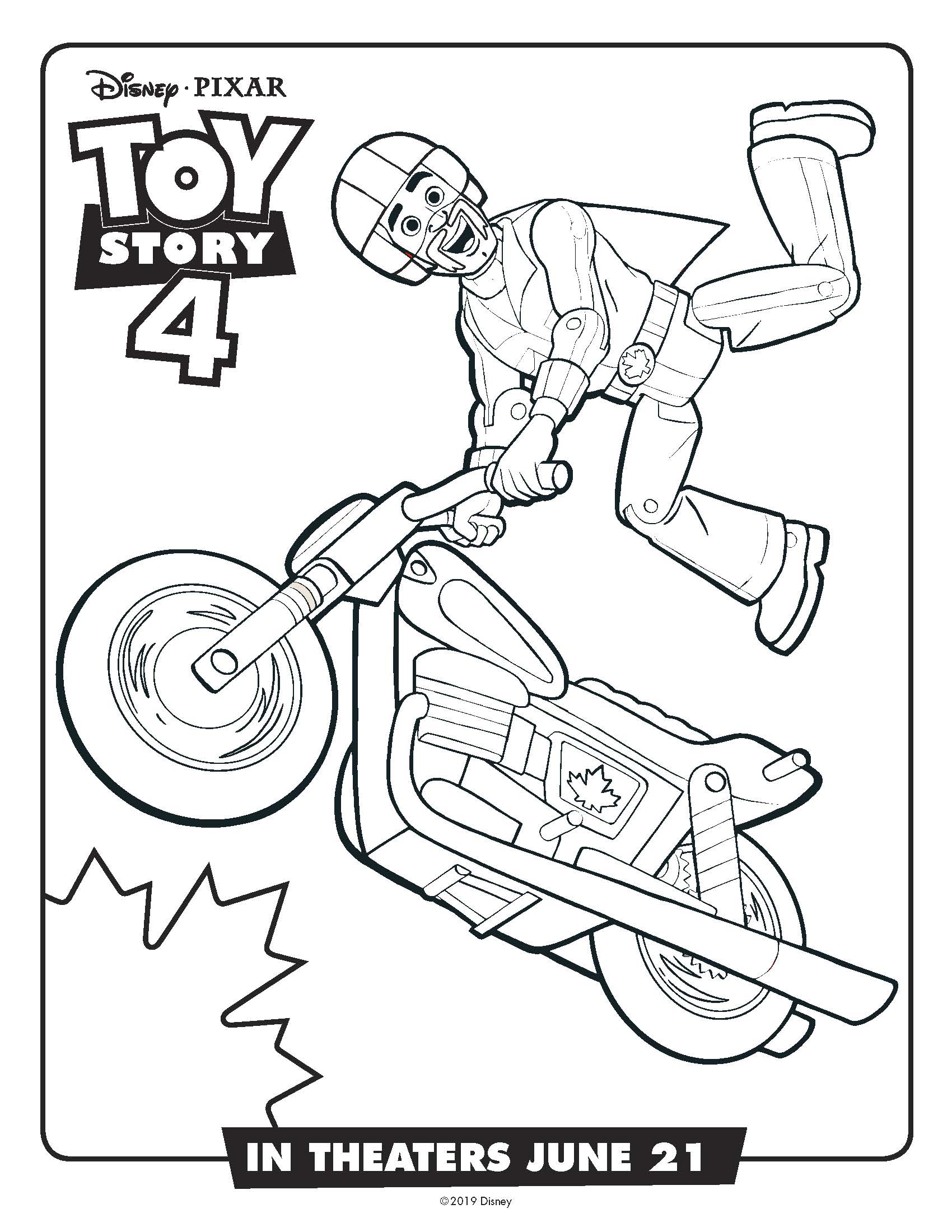 Free Printable Toy Story Duke Caboom Coloring Page #toystory #toystory4 #disney #pixar #dukecaboom #keanureeves #freeprintable #coloringpage