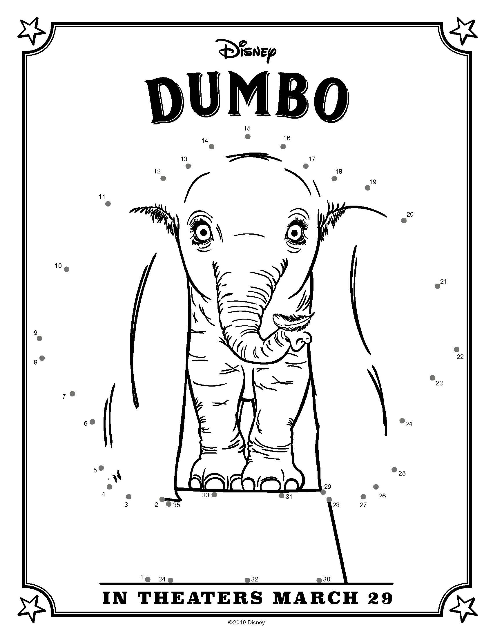 Free Printable Disney Dumbo Connect The Dots #ConnectTheDots #Disney #Dumbo #FreePrintable #Elephant #ColoringPage