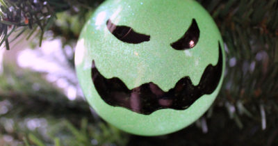 feature oogie boogie ornament close up