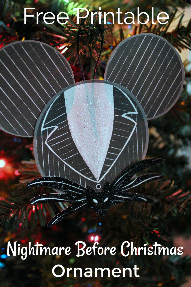 Jack Skellington Ornament Craft #Disney #NightmareBeforeChristmas #FreePrintable #JackSkellington #ChristmasOrnament #HolidayOrnament #Jack #EasyCraft #EasyChristmasCraft