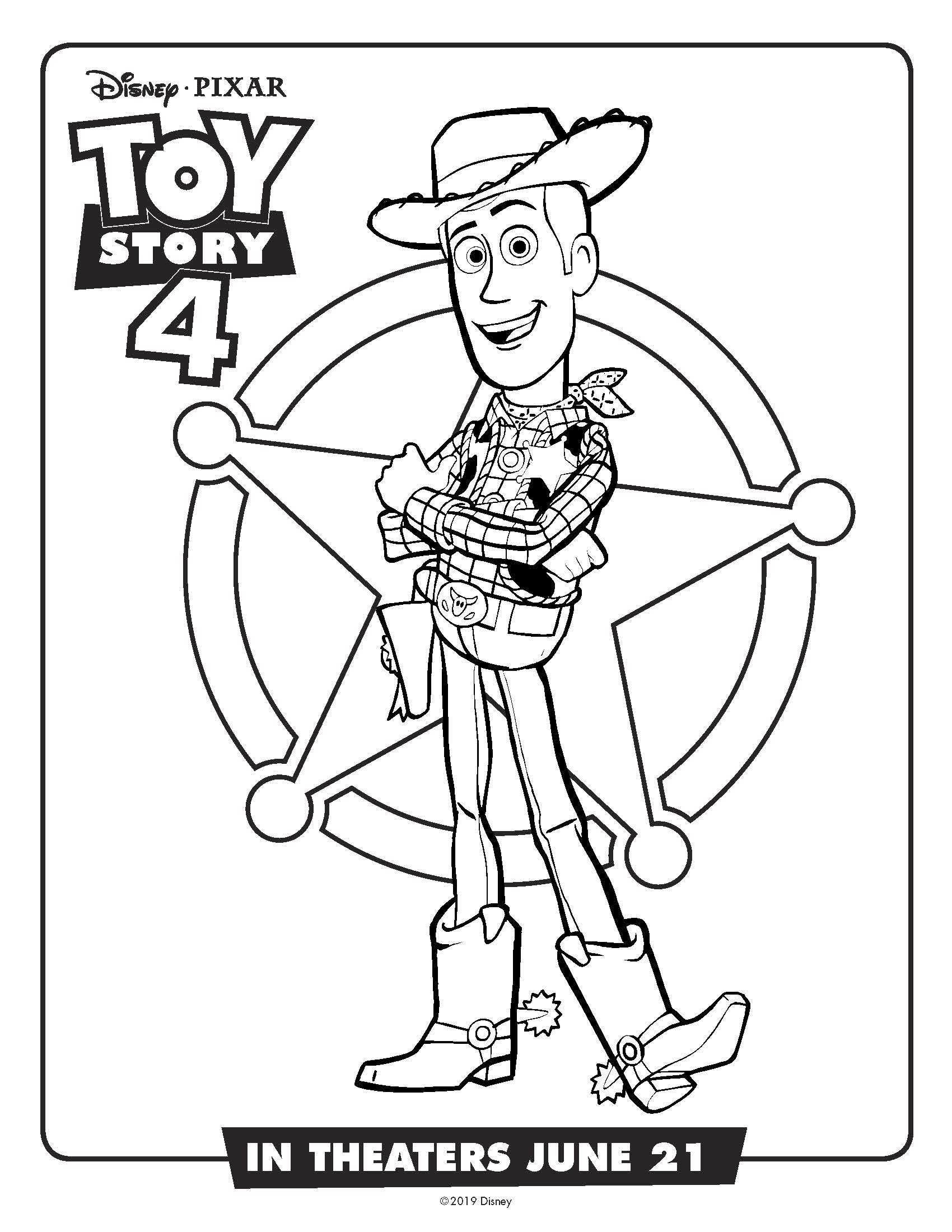 Free Printable Disney Pixar Toy Story Woody Coloring Page #woody #toystory #toystory4 #disney #pixar #coloringpage #freeprintable