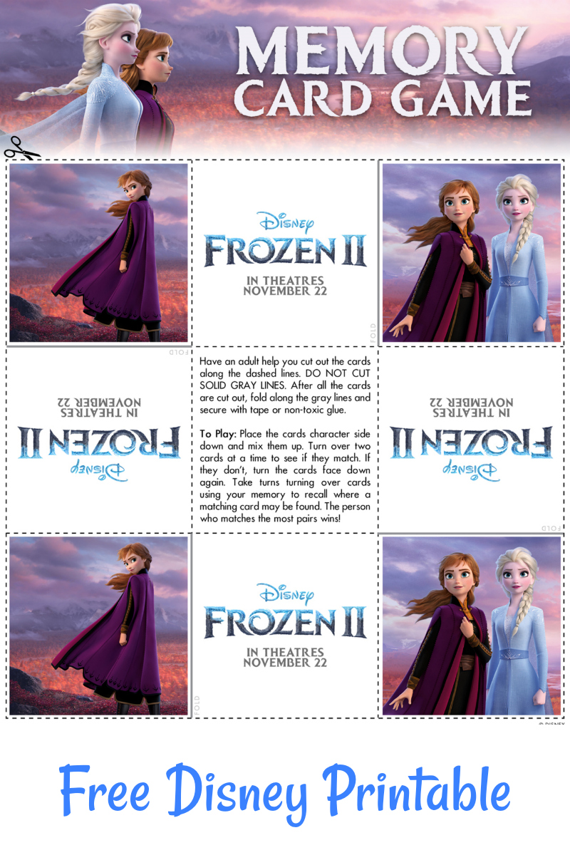 Free Printable Disney Frozen 2 Memory Game Cards #FreePrintable #Disney #Frozen #Frozen2 #MemoryGame