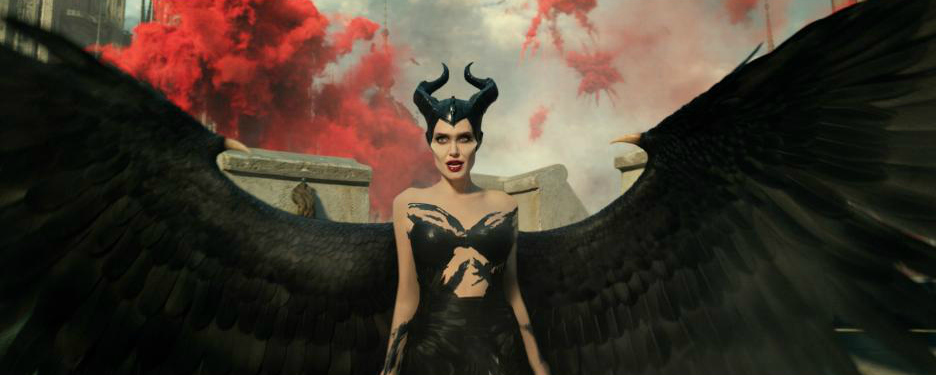 maleficent movie scene with wings opened wide