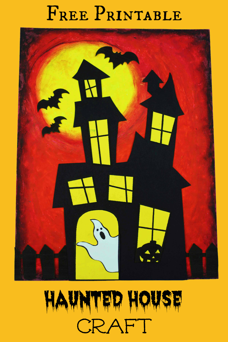 Haunted House Craft #Halloween #KidsCraft #Craft #FreePrintable #Printable #PrintableCraft #HalloweenCraft #HauntedHouse #HauntedHouseCraft