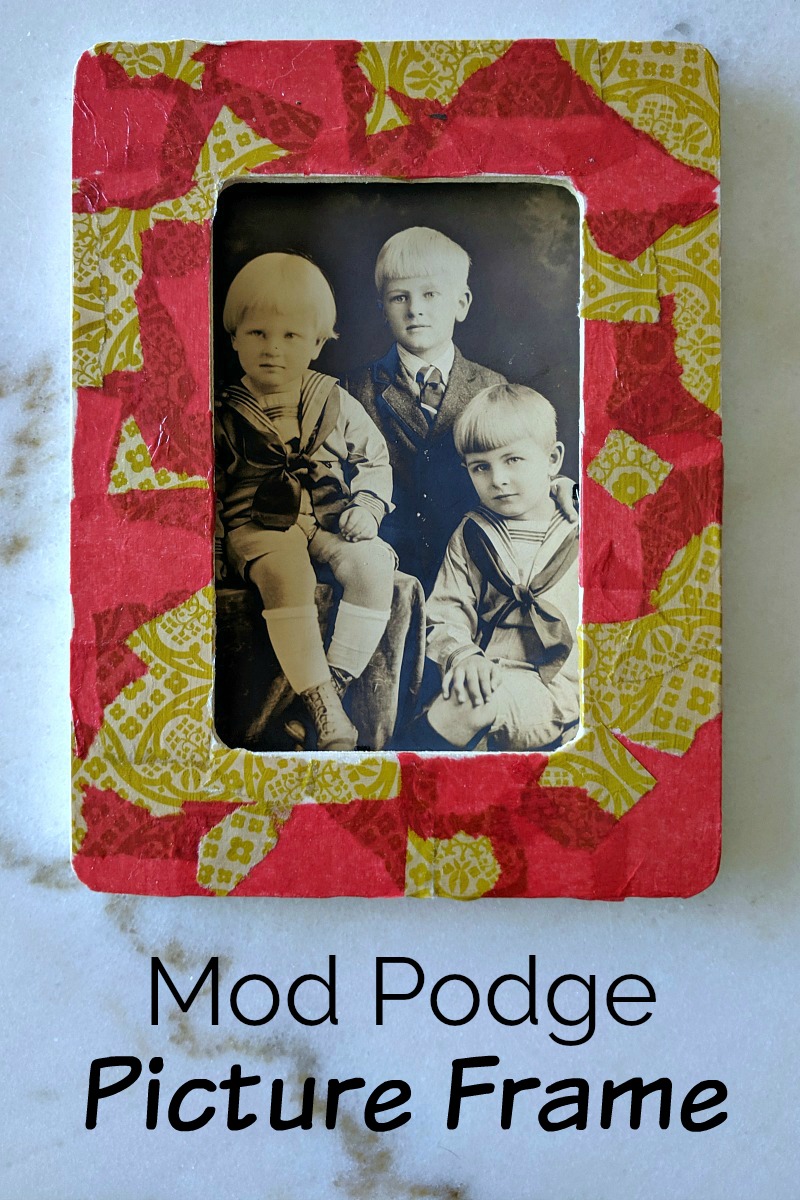 pin holiday decoupage picture frame craft