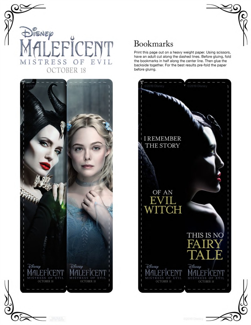 Free Printable Disney Maleficent Bookmarks #FreePrintable #Printable #PrintableBookmarks #Disney #Maleficent #DisneyCraft #MaleficentCraft #Bookmark 