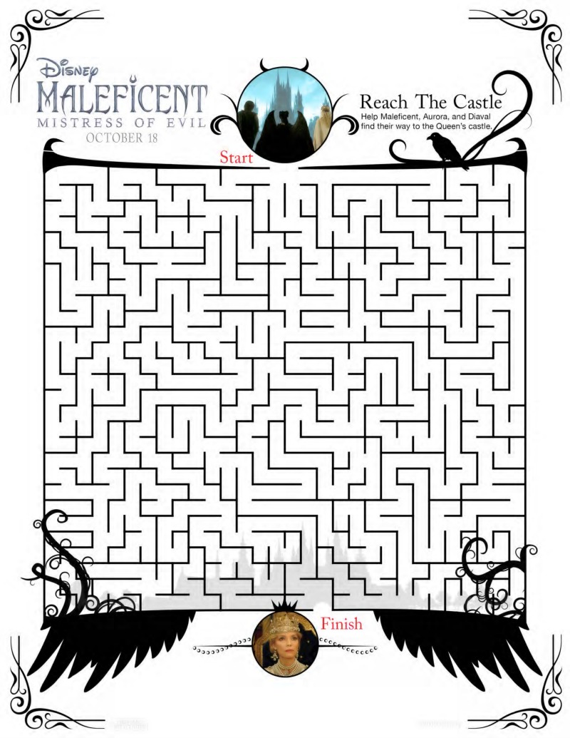 Free Printable Disney Maleficent Maze #FreePrintable #Disney #Maleficent #Maze #PrintableMaze #DisneyPrintable