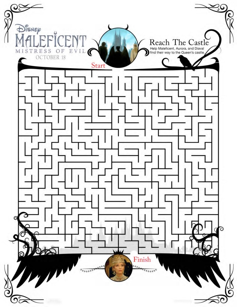 maleficent maze free disney printable mama likes this