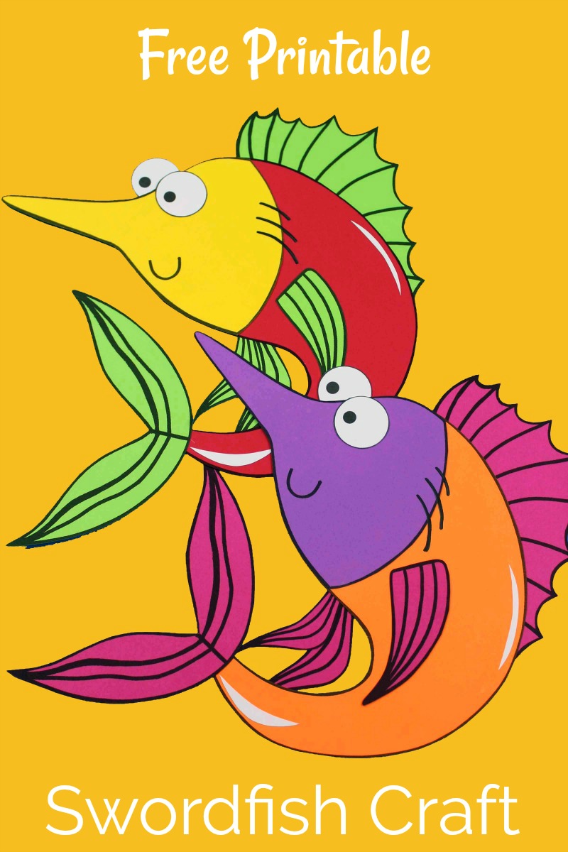 When you want some under the sea fun, make my colorful swordfish craft. Just use my template, so you can make these cute fish. 