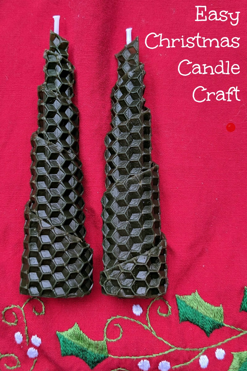 text pin two christmas tree beeswax candles
