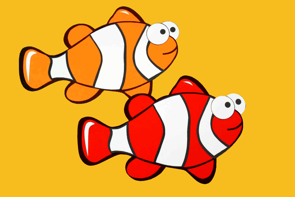 two clownfish paper craft