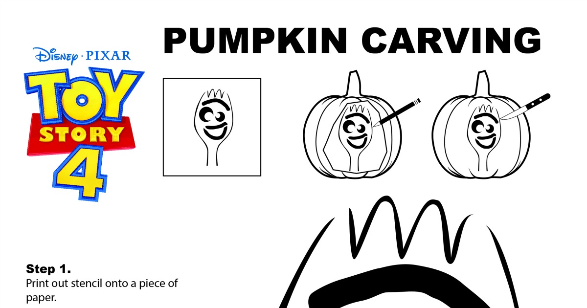 Disney Toy Story Forky Pumpkin Stencil Mama Likes This