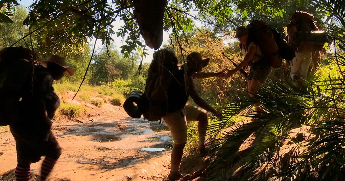 women hiking in the african wilderness