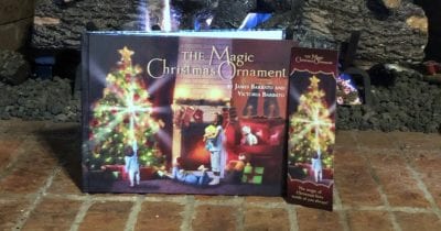 feature magic christmas ornament by the fire
