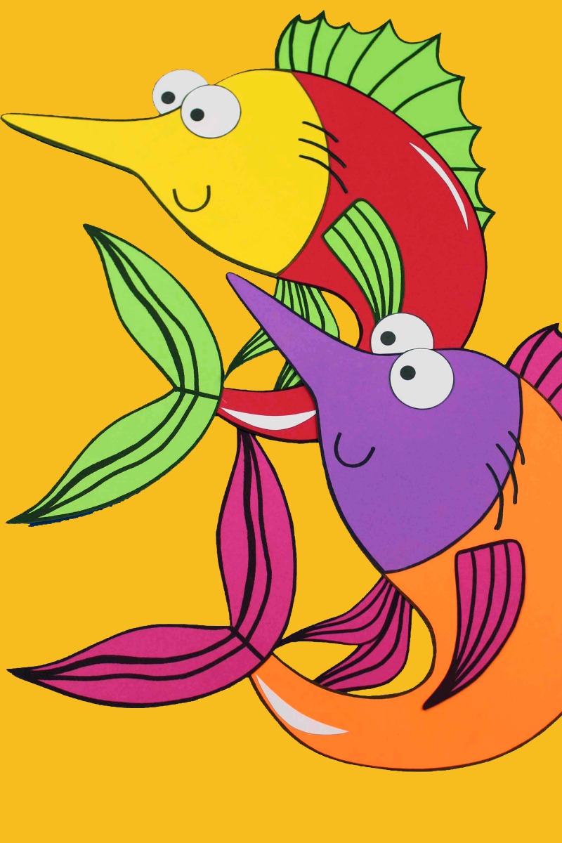 When you want some under the sea fun, make my colorful swordfish craft. Just use my template, so you can make these cute fish. 