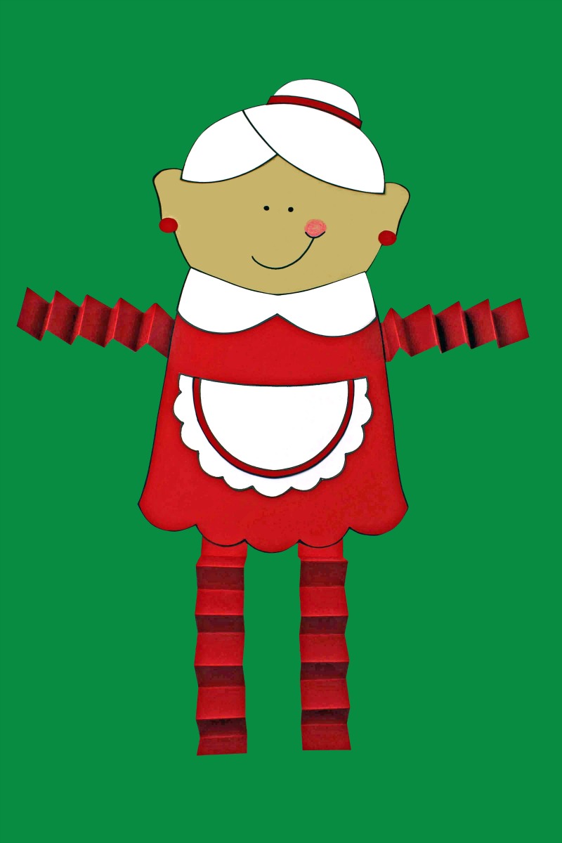 Mrs Claus Craft for Christmas #Craft #MrsClaus #ChristmasCraft #AccordionLegCraft #SantaCraft