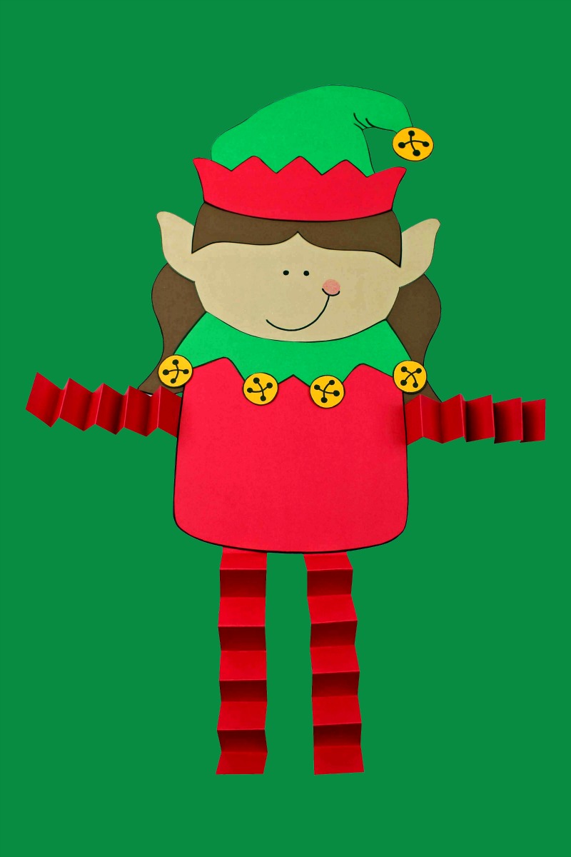 Elf Girl Craft for Christmas #ElfCraft #ChristmasCraft #PrintableCraft