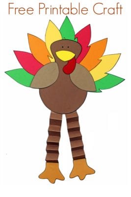 Free Printable Turkey Craft for Thanksgiving - Mama Likes This