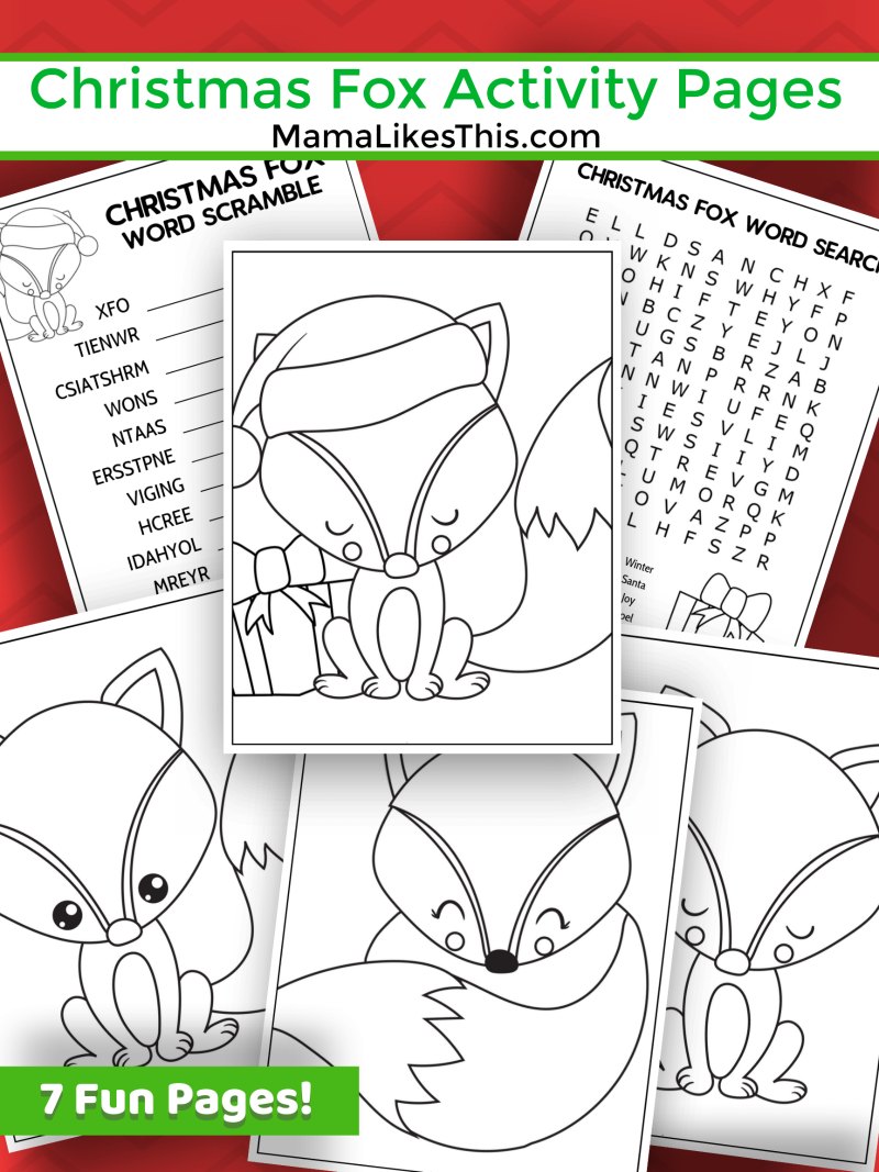 Free Printable Christmas Fox Activity Pages