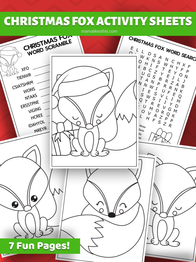 Free Printable Christmas Fox Activity Pages