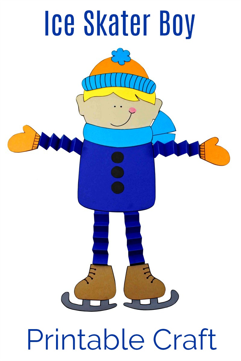 pin cute printable ice skate boy craft