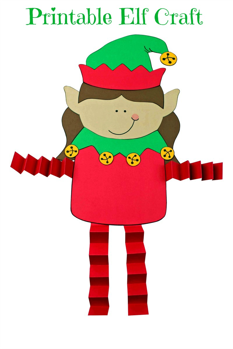 Free Printable Elf Girl Craft for Christmas Mama Likes This