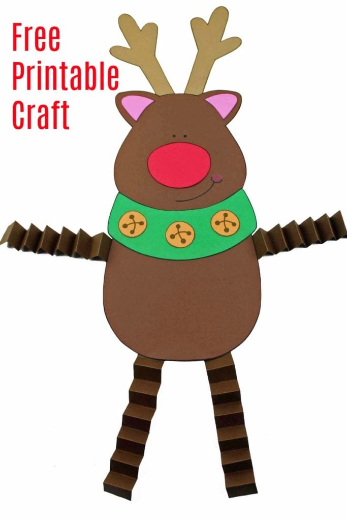 Free Printable Reindeer Craft with Accordion Legs Mama Likes This