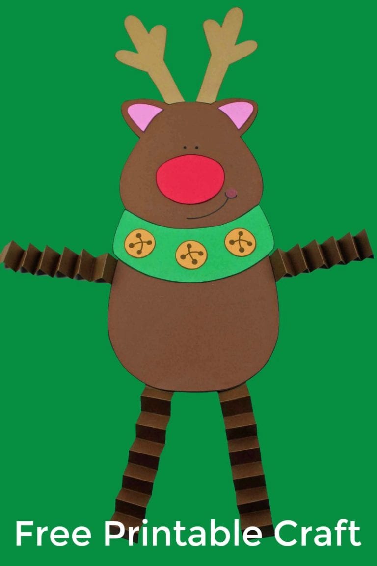 Free Printable Reindeer Craft with Accordion Legs Mama Likes This